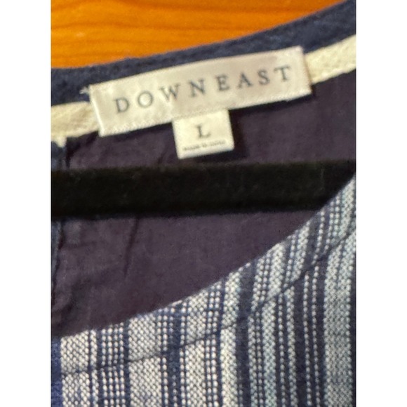 DOWNEAST Size L Blue Plaid Shift Dress with Pockets Casual Comfy 100% cotton - Picture 4 of 11